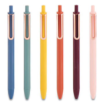 Poppin Luxe Gel Pen, Retractable, Fine 0.7 Mm, Black Ink, Assorted Barrel Colors, Dozen freeshipping - TVN Wholesale